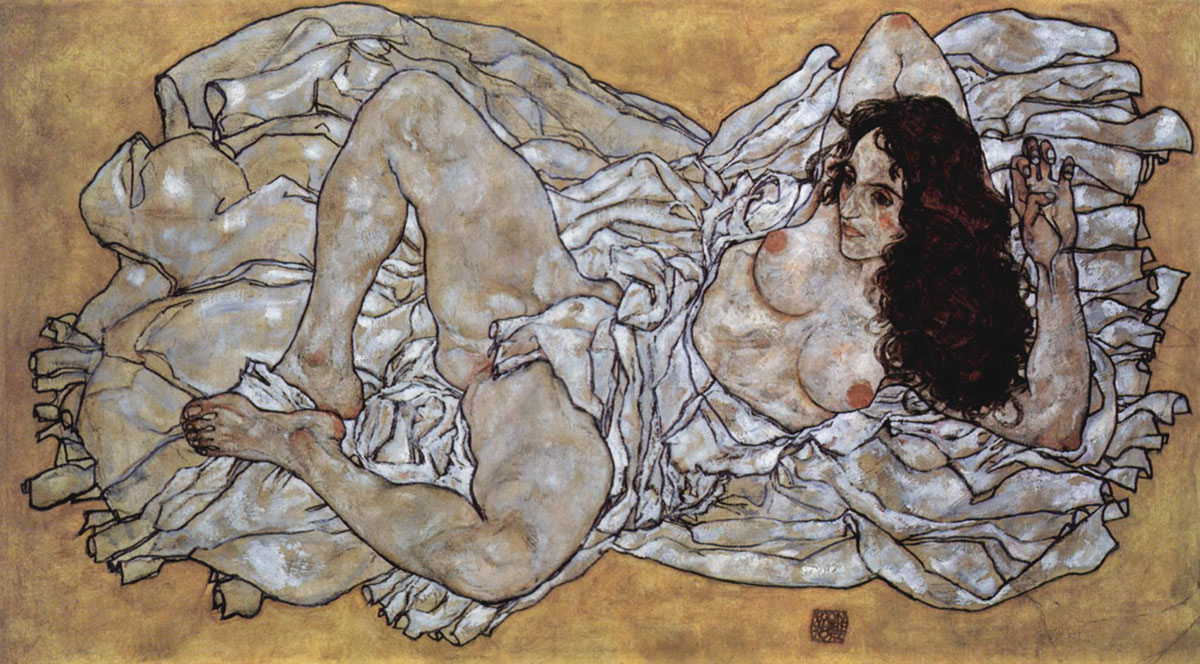 Egon Schiele - Reclining Woman (1917)
